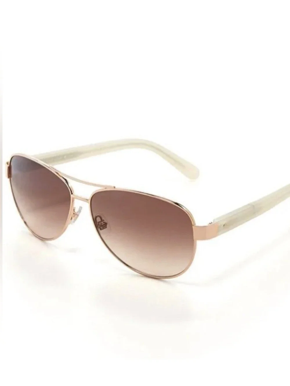 New Kate Spade New York 100% UV Protection Delia II RoseGold Aviator Sunglasses